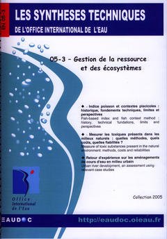 Couverture de l'ouvrage Gestion de la ressource et des écosystèmes (Les synthèses techniques de l'office international de l'eau, EN 05-3)