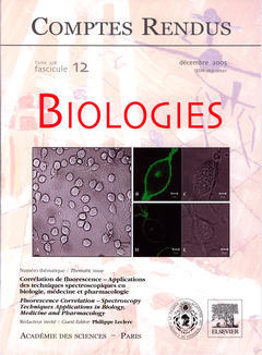 Cover of the book Comptes rendus Académie des sciences, Biologies, Tome 328, fasc 12, Déc 2005 : corrélation de fluorescence - Applications des techniques spectroscopiques...