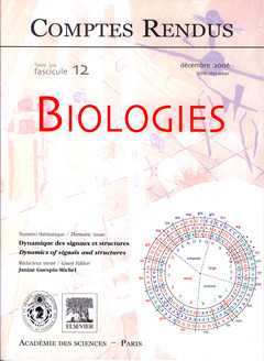 Cover of the book Comptes rendus Académie des sciences, Biologies, Tome 329, fasc 12, Déc 2006 : dynamique des signaux et structures / dynamics of signals and structures