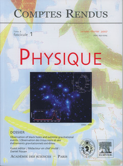 Cover of the book Comptes rendus Académie des sciences, Physique, tome 8, fasc 1, janv-fév 2007: observation of black holes and extreme gravitational events...