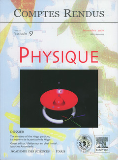 Cover of the book Comptes rendus Académie des sciences, Physique, tome 8, fasc 9, Novembre 2007 the mystery of the Higgs particle / Le mystère de la particule de Higgs
