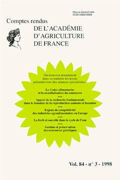 Cover of the book Le Codex alimentarius et la mondialisation du commerce. Apport de la recherche fondamentale ...La forêt & son rôle ... (Comptes rendus AAF Vol 84 n°3 1998)