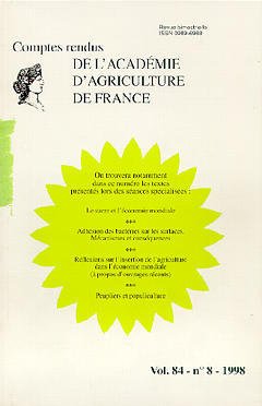 Couverture de l’ouvrage Le sucre et l'économie mondiale , adhésion des bactéries sur les surfaces mécanismes et conséquences...(Comptes rendus de l'AAF Vol.84 N°8 1998)