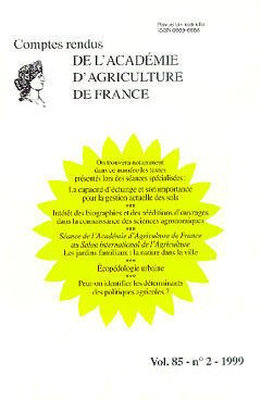 Couverture de l’ouvrage La capacité d'échange et son importance pour la gestion actuelle des sols. Intérêt des biographies et des rééditions... (comptes rendus de l'AAF vol 85 n°2 1999