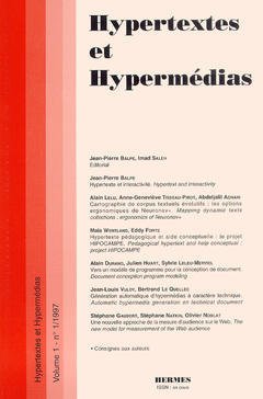 Couverture de l'ouvrage Hypertextes et hypermédias Vol.1 N° 1/ 1997