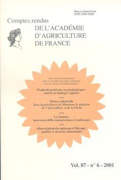 Couverture de l’ouvrage Etude du protéome ou protéomique: Intérêt en biologie végétale... (Comptes rendus de l'AAF Vol.87 N°6 2001)