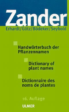 Couverture de l’ouvrage ZANDER : dictionnaire des noms de plantes