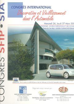 Couverture de l’ouvrage Décoration et vieillissement dans l'automobile (Congrès international 26, 27 Mars 2003 Clermont-Ferrand)