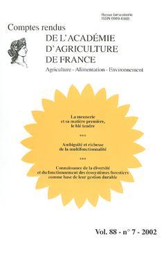 Couverture de l’ouvrage La meunerie et sa matière première, le blé tendre. Ambiguïté et richesse de la multifonctionnalité... (Comptes rendus de l'AAF Vol.88 n° 7-2002)