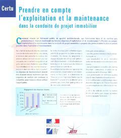 Cover of the book Prendre en compte l'exploitation et la maintenance dans la conduite de projet immobilier CD-ROM (Réf.0E00302)