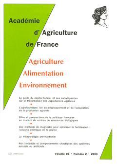 Couverture de l'ouvrage Comptes rendus de l'AAF Vol.89 N° 2 2003 le poids du capital foncier et ses conséquences sur la transmission des exploitations agricoles...