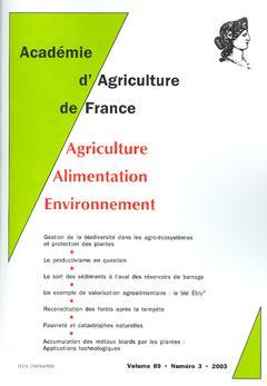 Couverture de l'ouvrage Comptes rendus de l'AAF Vol. 89 N° 3 2003 : gestion de la biodiversité dans les agro-écosystèmes et protection des plantes ...