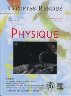 Cover of the book Comptes rendus Académie des sciences, Physique, tome 4, fasc 7, Septembre 2003 : les nouvelles frontières du système solaire : les objets transneptuniens...