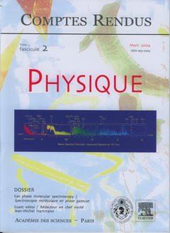Couverture de l’ouvrage Comptes rendus Académie des sciences, Physique, tome 5, fasc 2, Mars 2004 : Gas phase molecular spectroscopy / Spectroscopie moléculaire en phase gazeuse