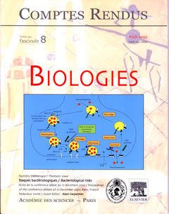 Cover of the book Comptes rendus Académie des sciences, Biologies, tome 325, fasc 8, Août 2002 : risques bactériologiques, Actes de la conférence-débat du 17 décembre 2001...