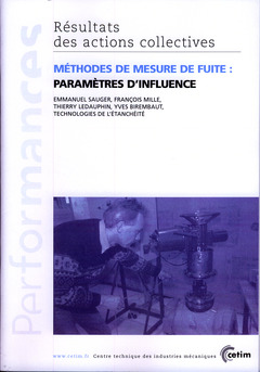 Couverture de l’ouvrage Méthodes de mesure de fuite : paramètres d'influence (Performances, résultats des actions collectives, 9P34)