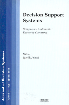Cover of the book Decision support systems (JDS volume 7 1998) special issue