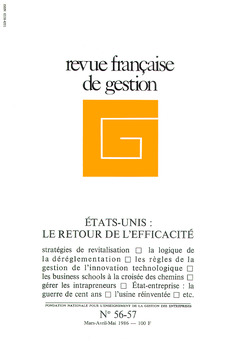Couverture de l’ouvrage Revue française de gestion N° 56-57 mars-avril-mai 1986