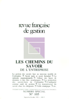 Cover of the book Revue française de gestion N° spécial 105 septembre-octobre 1995 : les chemins du savoir de l'entreprise