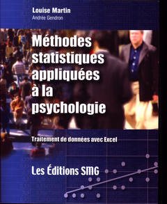 Couverture de l’ouvrage Méthodes statistiques appliquées à la psychologie. Traitement des données avec Excel (avec CD-Rom)