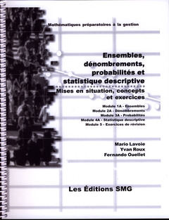 Cover of the book Ensembles, dénombrements, probabilités et statistique descriptive. Mises en situation, concepts et exercices