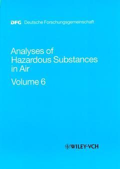 Couverture de l’ouvrage Analyses of hazardous substances in air Vol. 6