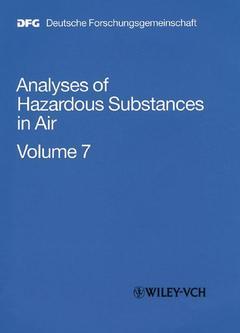 Couverture de l’ouvrage Analyses of hazardous substances in air Volume 7