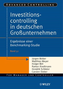 Couverture de l’ouvrage Investitionscontrolling in deutschen großunternehmen : ergebnisse einer benchmarking studie