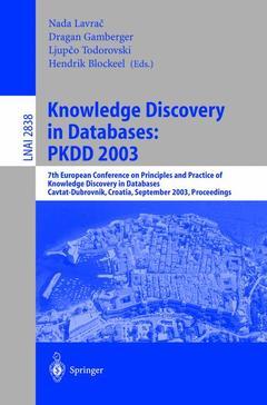 Couverture de l’ouvrage Knowledge Discovery in Databases: PKDD 2003
