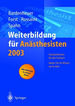 Couverture de l’ouvrage Weiterbildung für Anästhesisten 2003