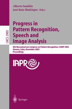 Couverture de l’ouvrage Progress in Pattern Recognition, Speech and Image Analysis