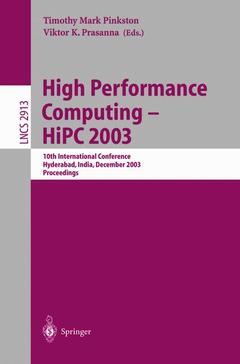 Couverture de l’ouvrage High Performance Computing -- HiPC 2003