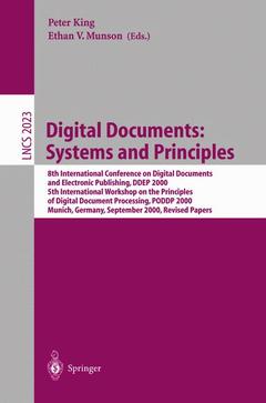 Couverture de l’ouvrage Digital Documents: Systems and Principles