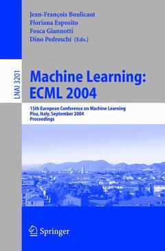 Couverture de l’ouvrage Machine Learning: ECML 2004