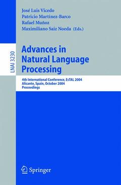 Couverture de l’ouvrage Advances in Natural Language Processing