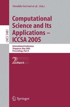 Couverture de l’ouvrage Computational Science and Its Applications - ICCSA 2005