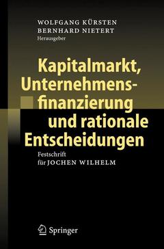 Couverture de l’ouvrage Kapitalmarkt, Unternehmensfinanzierung und rationale Entscheidungen