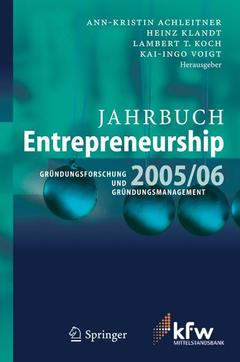 Couverture de l’ouvrage Jahrbuch Entrepreneurship 2005/06