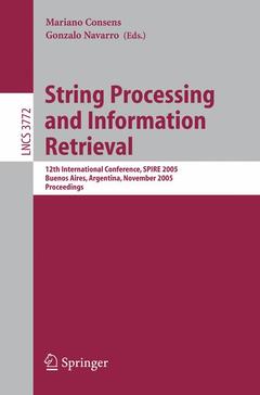 Couverture de l’ouvrage String Processing and Information Retrieval