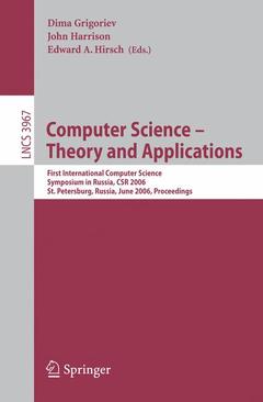 Couverture de l’ouvrage Computer Science -- Theory and Applications