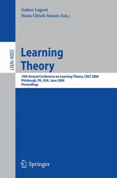 Couverture de l’ouvrage Learning Theory