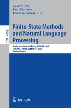 Couverture de l’ouvrage Finite-State Methods and Natural Language Processing