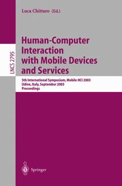 Couverture de l’ouvrage Human-Computer Interaction with Mobile Devices and Services