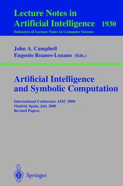 Couverture de l’ouvrage Artificial Intelligence and Symbolic Computation