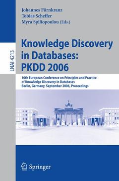 Couverture de l’ouvrage Knowledge Discovery in Databases: PKDD 2006