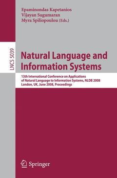 Couverture de l’ouvrage Natural Language and Information Systems