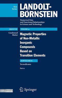Couverture de l’ouvrage Magnetic Properties of Tectosilicates I
