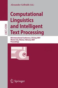 Couverture de l’ouvrage Computational Linguistics and Intelligent Text Processing
