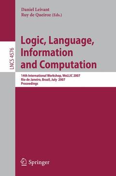 Couverture de l’ouvrage Logic, Language, Information and Computation