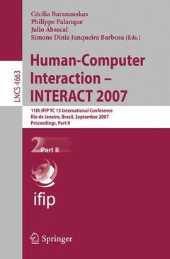 Couverture de l’ouvrage Human-Computer Interaction - INTERACT 2007